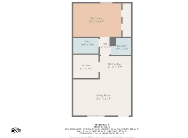 1-Bedroom Floorplan A