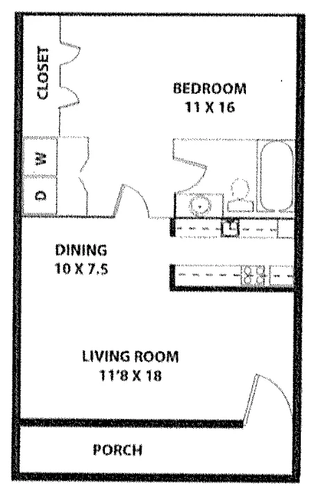 1-Bedroom Floorplan B