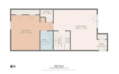 1-Bedroom Floorplan A